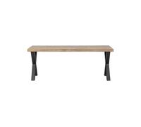 Table en bois de manguier beige, motif chevrons, finition à la chaux, 4 places, rectangulaire - Woood, Tablo - 200x90x75 cm