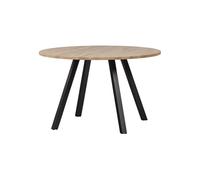 Table Ø120 en chêne massif beige avec pieds carré Tablo