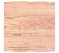 Table en chêne massif marron clair 40 x 40 x 4 cm avec bords vivants pour cuisine, table basse, salle à manger, bureau, comptoir, surface en bois de qualité supérieure pour la maison ou le bureau
