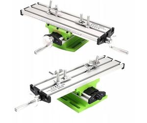 Table en croix pour mini perceuses et fraiseuses - Table de travail précise et réglable avec rainures en T, mouvement d'axe X et Y, idéale pour percer et fraiser avec précision dans l'atelier