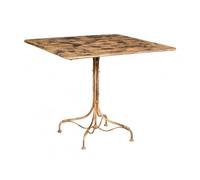 Table En Fer Forgé Avec Finition Crème Antique Multicolore