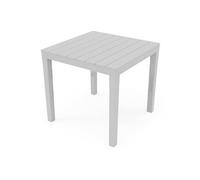 Table En Résine 80 X 80 X H72 Cm Blanche Mobilier D'extérieur Tbl028bi
