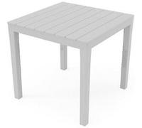 vidaXL Table en résine TBL028BI 80 x 80 x 72 cm blanche