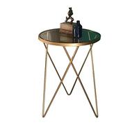 - Table End Table with Tempered Glass Top, Metal Hairpin Leg, Round Table,Transparent Glass Modern Style (Color : Gold, Size : 18.5018.5024.40in)