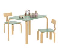 AIYAPLAY Table Enfant avec Chaise, Ensemble Table et 2 chaises Enfant en Bois pour Dessiner, Jouer, étudier, Cadeau pour Fille garçon 3-8 Ans, pour Salle de Jeux, Chambre, Maternelle, Vert
