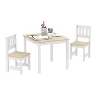 Table enfant avec 2 chaises - AIYAPLAY - pour dessiner, jouer, étudier - MDF - 56x52x48cm - bois naturel