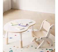 Table Enfant avec Chaise, Petit Bureau Réglable en Hauteur for Chambre a Coucher, Table d'étude for Enfants avec Couvre-pieds Antidérapants, Table d'activités for Enfants de 2 a 10 Ans(Brass)