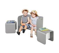 Table Enfant Avec Chaises 66 X 41 X 51 Cm Ergonomique Multifonction Design Moderne En Bouleau Gris Helloshop26 20_0014081
