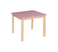 Atmosphera - Table Classic en pin et Bois 60x60cm Rose