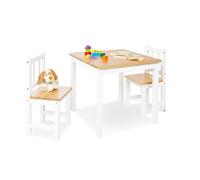Pinolino Table enfant Fenna 57 x 57 cm blanc naturel + 2 chaises