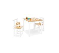 Pinolino Table enfant Fenna 57 x 57 cm blanc naturel + 2 chaises