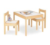 Table Enfant Olaf Blanc Naturel 64x50cm + 2 Chaises