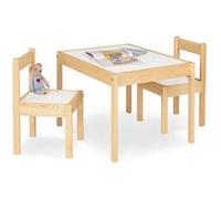 Table enfant Olaf Blanc Naturel 64x50cm + 2 chaises Beige G