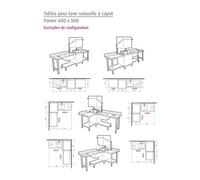 Table Entrée et Sortie en Angle Lave Vaisselle à Capot Paniers 600 x 500 Accrochage Droite L 700 mm