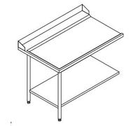 Table Entrée et Sortie en Angle Lave-Vaisselle à Capot Paniers 600 x 500 - Accrochage Gauche - L 1200 mm - Elettrobar