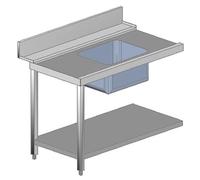 Table Entrée Gauche 150 cm avec Evier et Trou Vide Déchets - AFI Collin Lucy