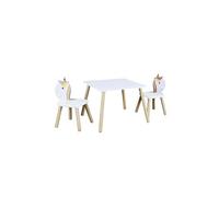 Table et 2 Chaises - HOME DECO KIDS - Lily - Licorne - Multicolore