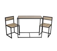 Ensemble Table + 2 Chaises Noir et Bois