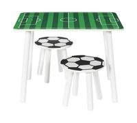 Table et 2 tabourets - home deco kids - foot - compact - pratique - vert et noir