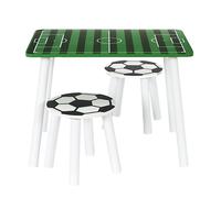 Table et 2 Tabourets - HOME DECO KIDS - Foot - Compact - Pratique - Vert et Noir