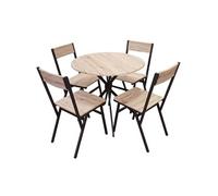 Table et 4 chaises bois ensemble Dock