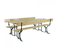 Table et bancs de brasserie - Ensemble de jardin 3 pces 220 x 60 cm D41751