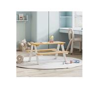Table et bancs pour enfants IRUN blanc 90x79,5x50cm bois massif