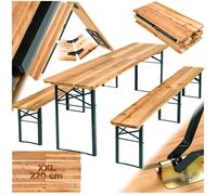Table de jardin pliante avec bancs Ensemble de tente à bière 3 pièces