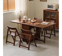 Table et chaise à abattant, Ensemble de Table à Manger Extensible et Pliante en Bois Massif, avec 4/2 chaises avec tiroir de Rangement, for Cuisine, Salle à Manger et Salon,One150cm table + two chairs