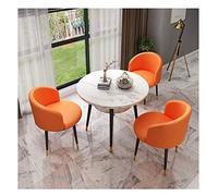 Table et chaise de loisirs combinaison bureau table de réception et chaises double table à manger ronde en marbre table basse restaurant table et chaise ensemble balcon contemporain (orange)