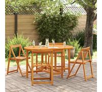 vidaXL Ensemble de Salle à Manger de Jardin Pliable en Acacia Massif avec Table de 110 cm et 4 chaises en Bois Naturel pour Le Patio ou la terrasse, en Bois huilé