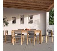 Table et chaises de jardin en bois de teck massif 6 personnes - kora