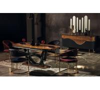 Table et chaises de salle à manger en bois 7pcs Set de salle à manger groupe Garniture Design