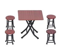 Table et chaises miniatures mettent des accessoires de maison de poupée réalistes 1/12 avec des maisons de poupée portables détaillées Collection à manger