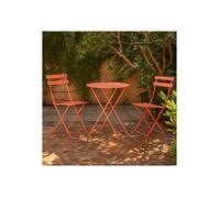 Table et chaises pliantes bistrot balcon terrasse- 2 places - Corail - FLORE