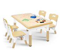 Table et chaises pour enfants à partir de 2 ans - Hauteur réglable - Pour la maternelle et la chambre d'enfant - Idéal pour jouer, dessiner et peindre - Facile à nettoyer