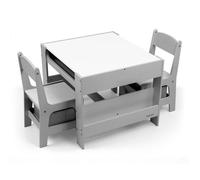 Table et deux chaises Sven Gris - MILLY MALLY - MDF - Dès 3 ans