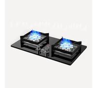 Table Et Encastrée Poele A Gaz Double, Cuisinière À Gaz 5.2 KW En Verre Trempé À Allumage Par Impulsion, Sécurité Enfant Et Protection Contre L'extinction, Facile À Nettoyer(NG)