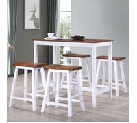 Vidaxl Table Et Tabouret De Bar 5 Pcs Bois Massif Multicolore