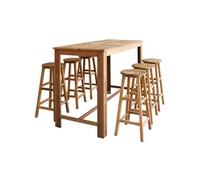 vidaXL Table et tabourets de bar 7 pcs Bois d'acacia massif