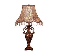 Table Européenne Chambre à Coucher Couchette Tissu Et Résine Romantique Ménage Éclairage Dimmable Lampe de Bureau Pour le Salon, JZRRSLUHK