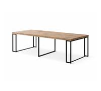 CONCEPT USINE | Table Console Extensible Kama 2 en 1 | Jusqu’à 12 Personnes | Design Bois & Métal | Modulable 45 à 300 cm | Style Industriel | Gain de Place | Plateau Effet Bois Élégant