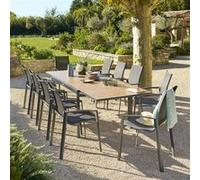 Table extensible 10 places Evasion effet bois honey/graphite Hespéride gris G