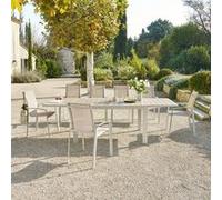 Table De Jardin Rectangulaire Extensible Coulissante Evasion 8/10 Places Lin Et Argile - Hespéride Multicolore