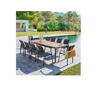 Table extensible 10p Evasion effet bois honney / graphite Hespéride