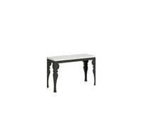 Table extensible 120/200x45/90 cm Paxon Double Frêne Blanc cadre Anthracite -