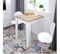 Table extensible 134x67x79 cm naturel et blanc - NIMES