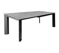 Table extensible 140/200 cm en céramique gris clair béton - MATRIX
