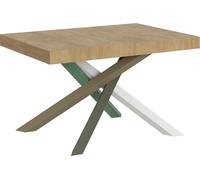 Table extensible 140/400x90 cm Volantis chêne naturel pieds multicolores 4/A