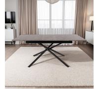 Table extensible 160/200x90x76 cm effet granit et noir - MINDY